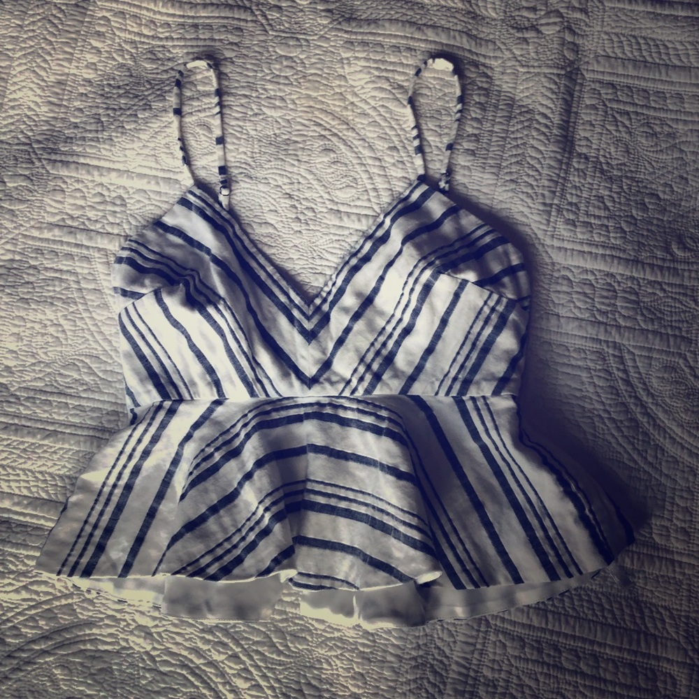 Peplum Crop Top - Pure Navy
